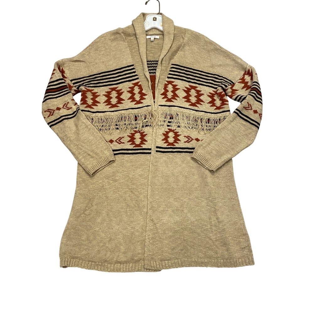 Womens Cardigan Boho Western Rustic Festival Fringe Cowgirl L Fall Cozy Layering